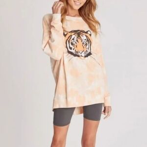 Wildfox La Tiger Roadtrip Sweatshirt Tie Dye